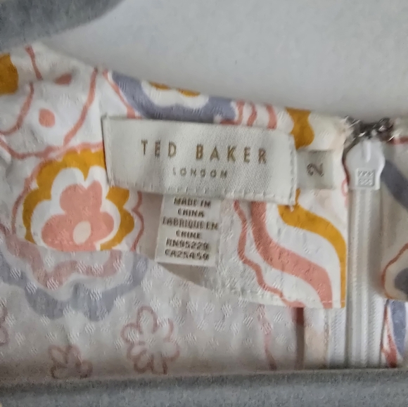 $295 TED BAKER Thelia Paisley Print Exaggerated Sleeve Mini Dress Size 2 - Picture 11 of 13